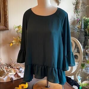 Moa Moa L teal blouse top